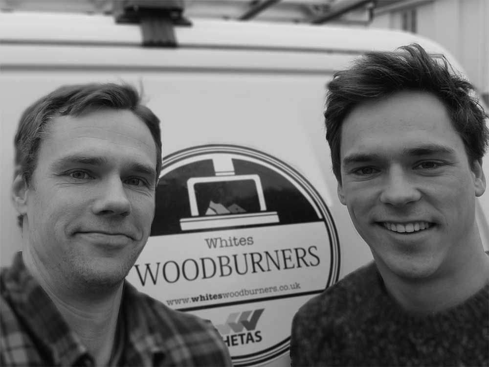 Hetas engineer Gareth White and woodburners installer David White